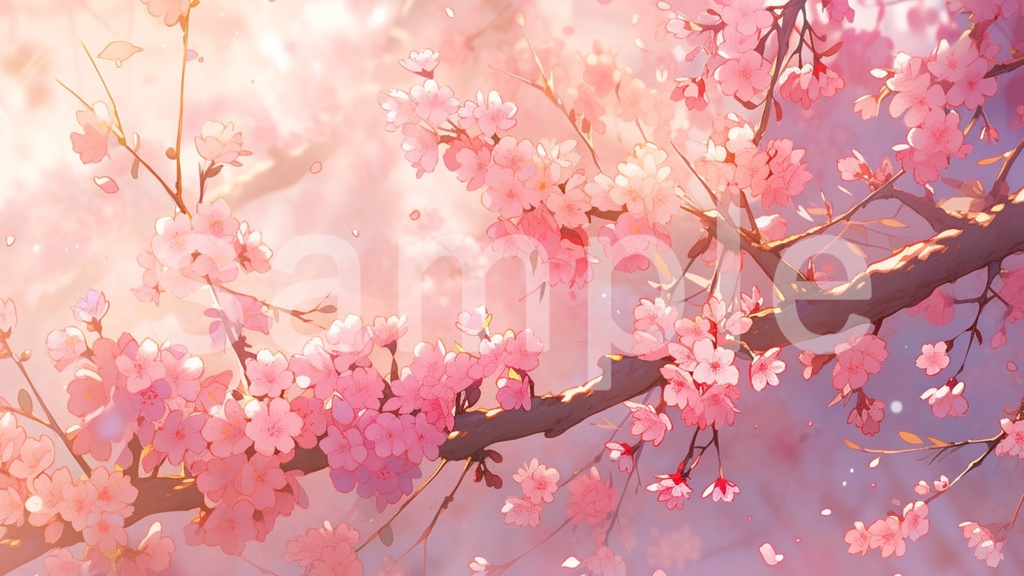 桜のイラスト背景素材 5枚セット