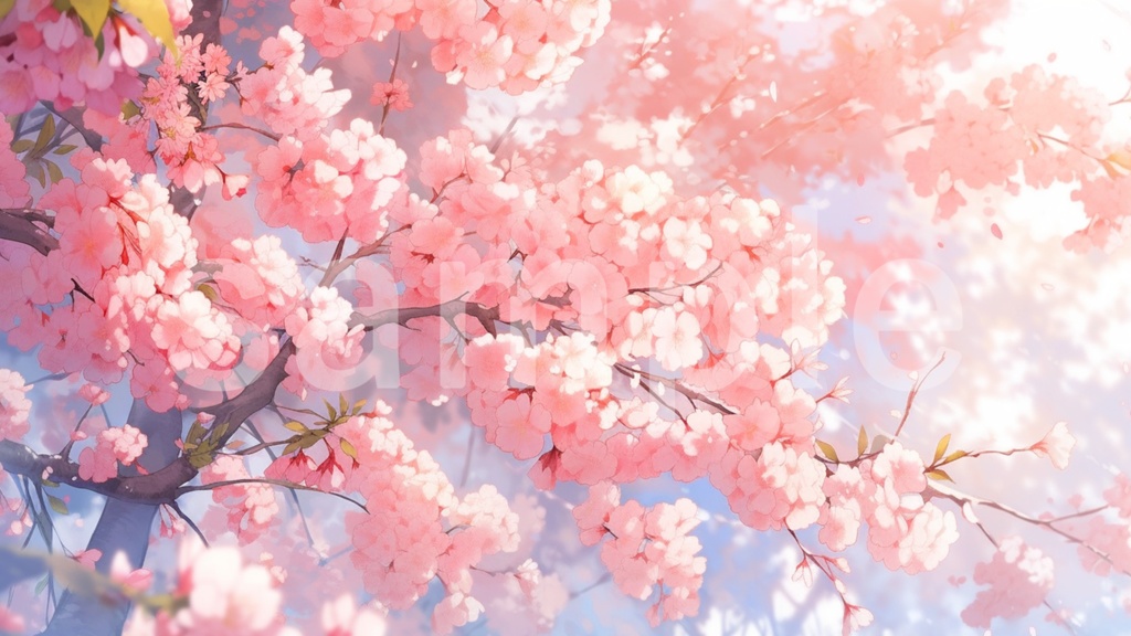 桜のイラスト背景素材 5枚セット