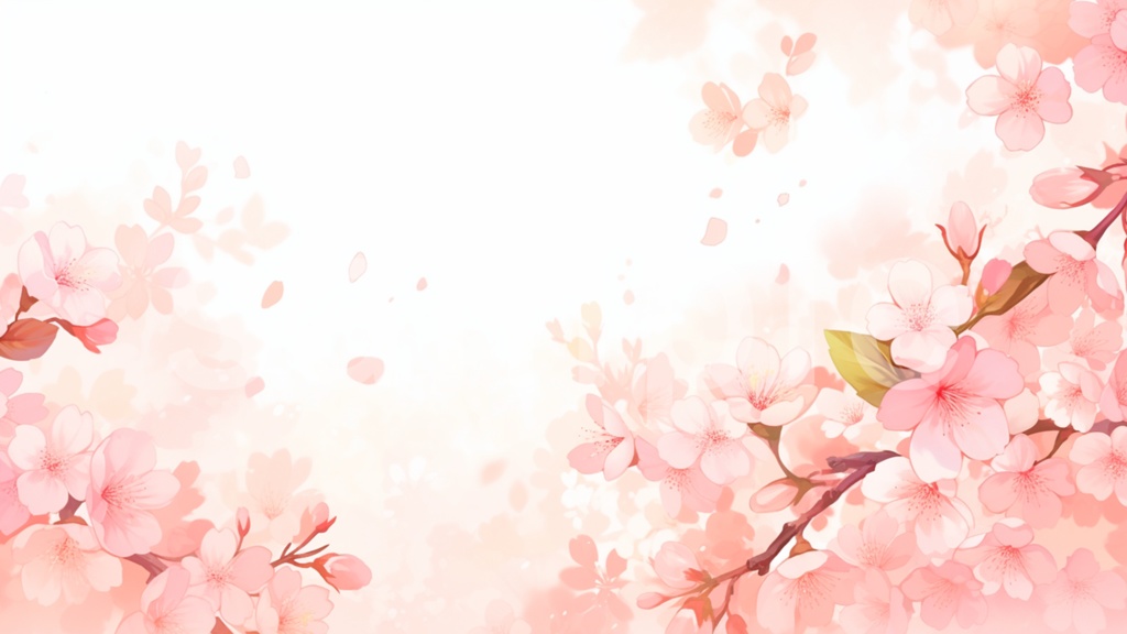 桜のイラストフレーム背景素材 5枚セット