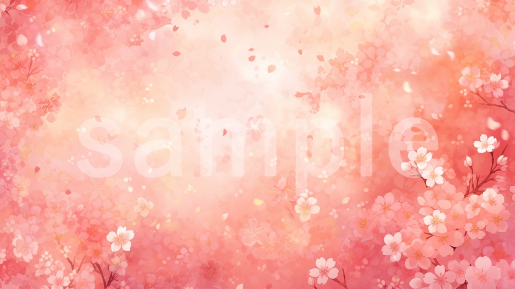 桜のイラストフレーム背景素材 5枚セット