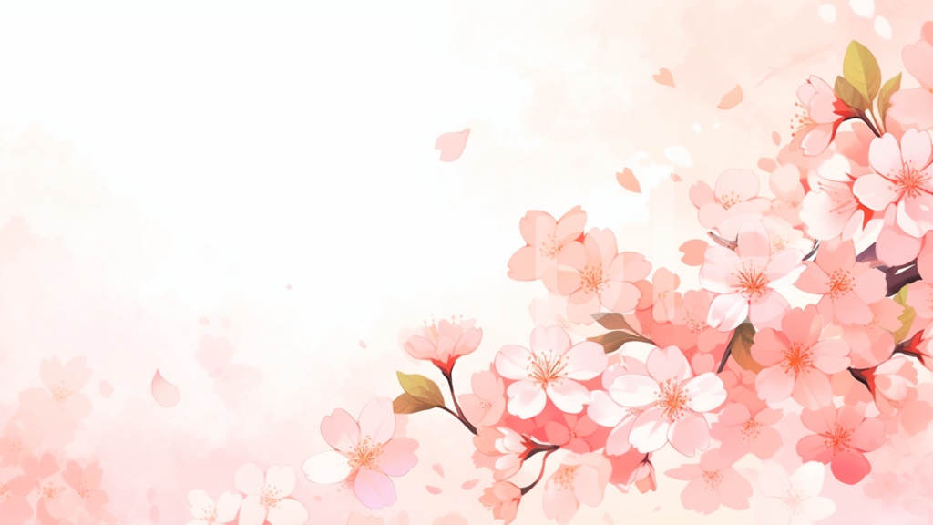 桜のイラストフレーム背景素材 5枚セット