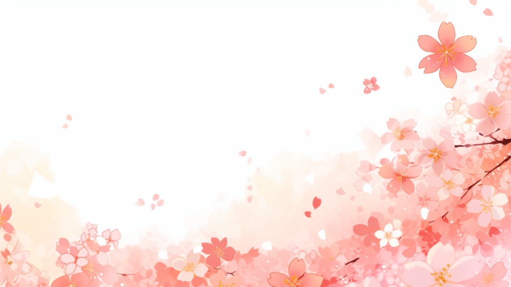 桜のイラストフレーム背景素材 5枚セット