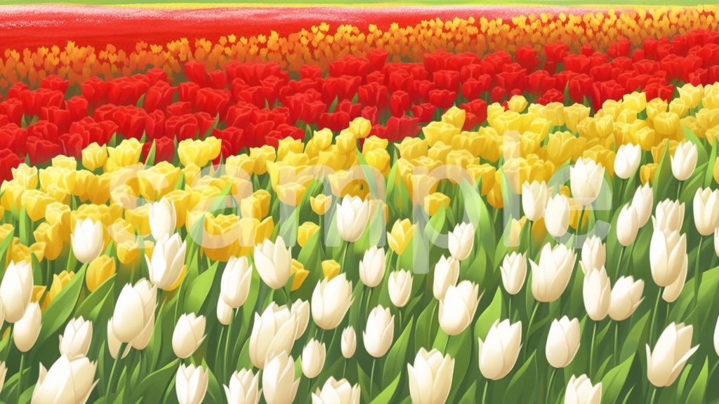 チューリップのイラスト背景素材 5枚セット