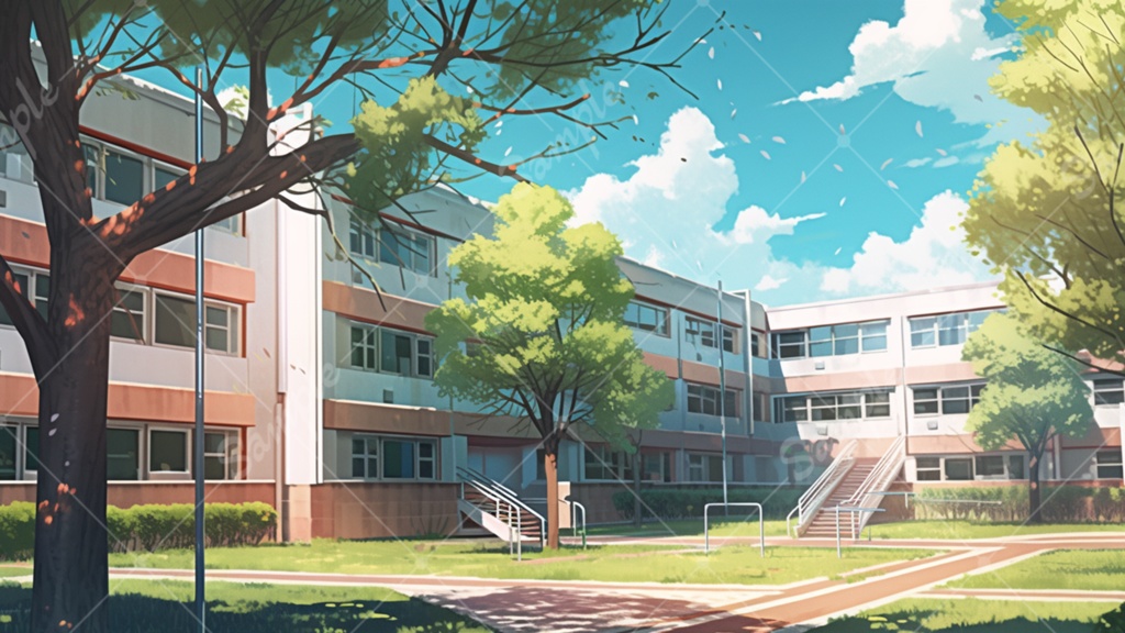 学校のイラスト背景素材 5枚セット