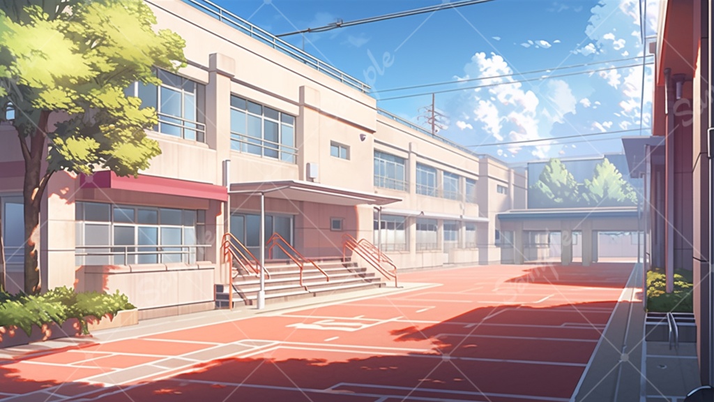 学校のイラスト背景素材 5枚セット