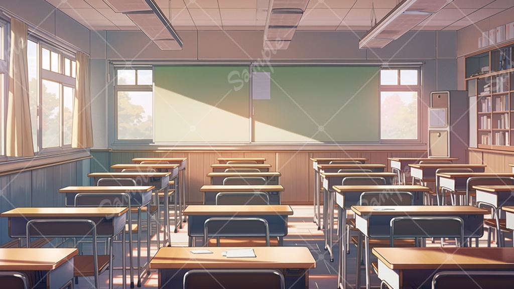 学校の教室 イラスト背景素材 5枚セット