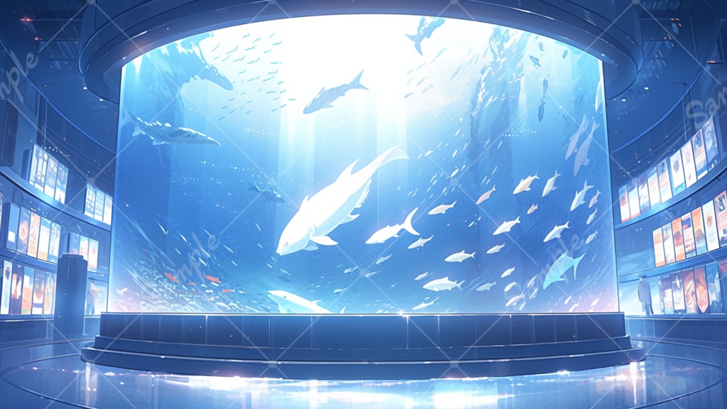 アクアリウムのイラスト背景素材 5枚セット