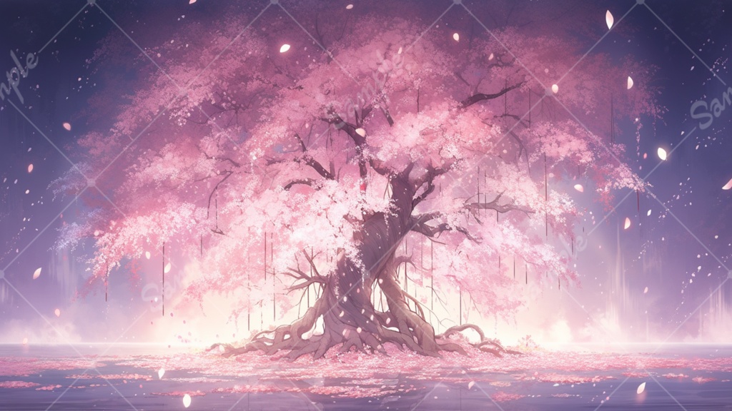 幻想的な桜のイラスト背景素材 5枚セット