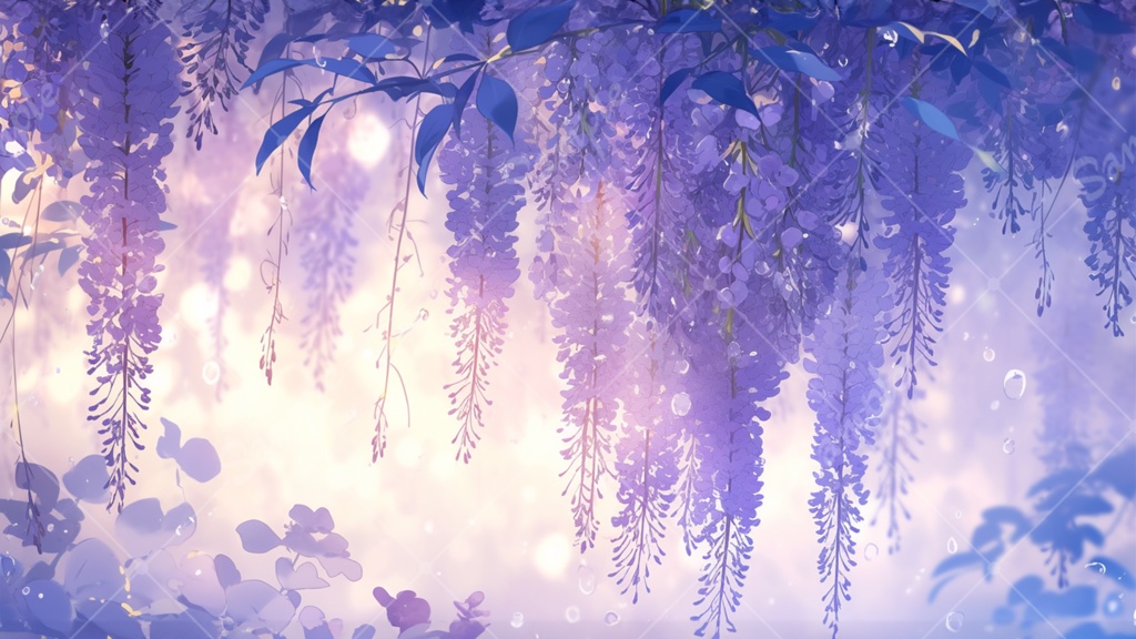 藤の花 イラスト背景素材 5枚セット