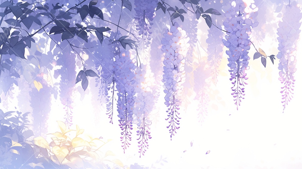 藤の花 イラスト背景素材 5枚セット