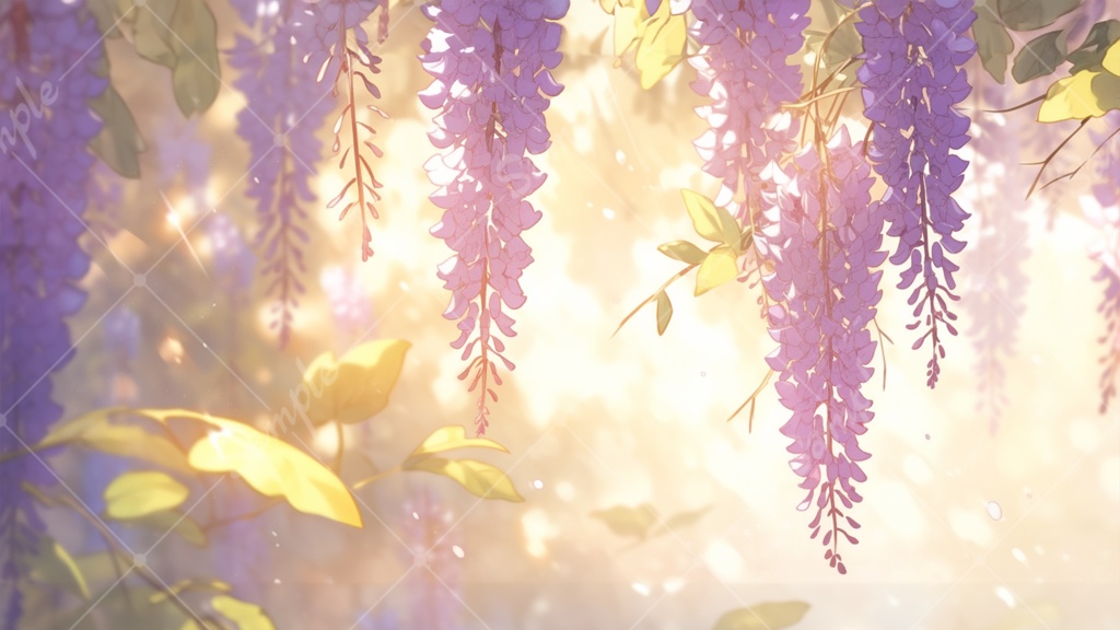 藤の花 イラスト背景素材 5枚セット