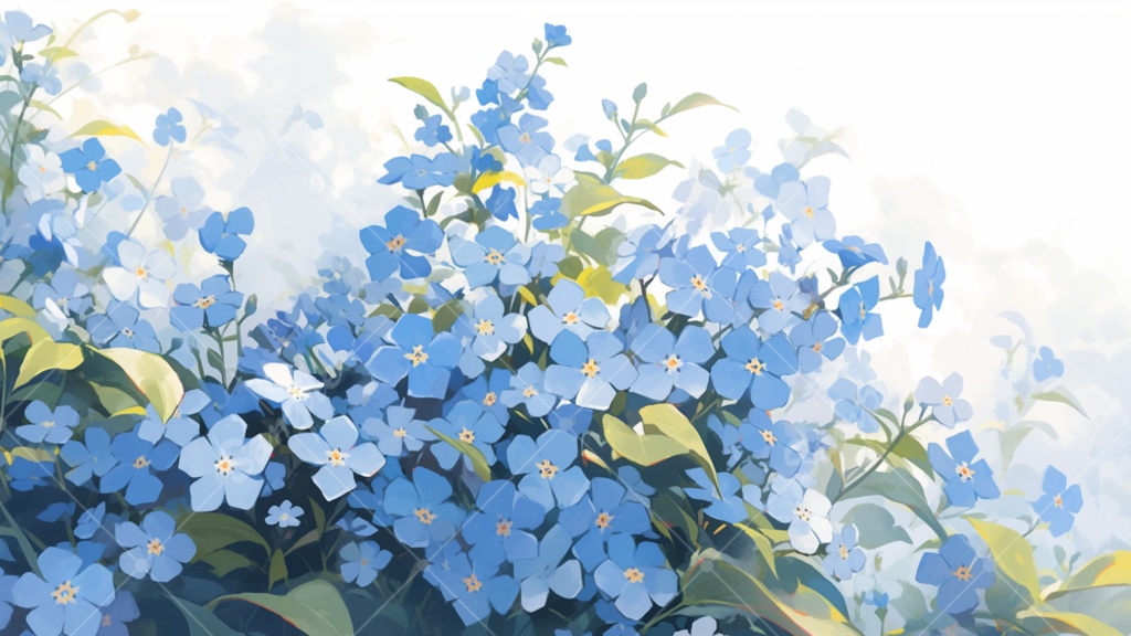 勿忘草のイラスト背景素材 5枚セット