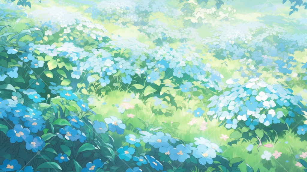 勿忘草のイラスト背景素材 5枚セット