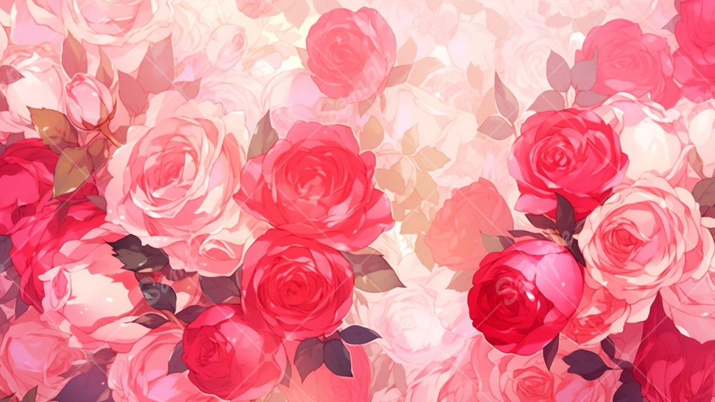 薔薇のイラスト背景素材 5枚セット