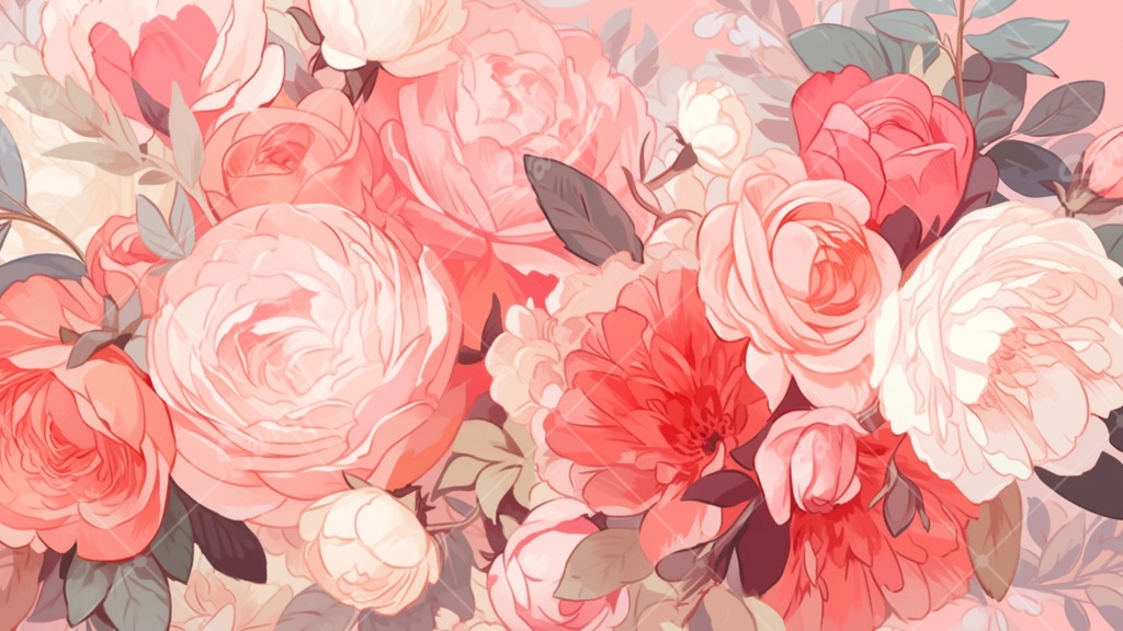 薔薇のイラスト背景素材 5枚セット