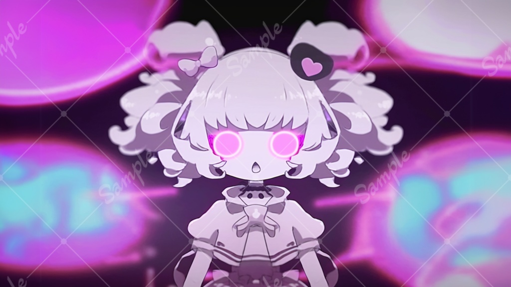 病みかわな女の子のイラスト背景素材 5枚セット