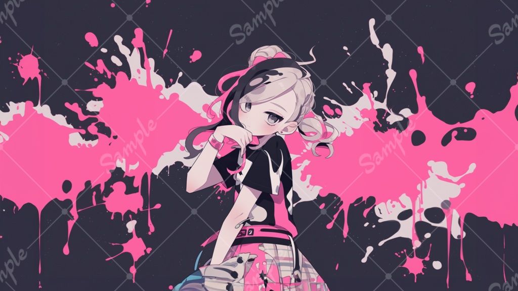 かっこいい女の子 イラスト背景素材 5枚セット