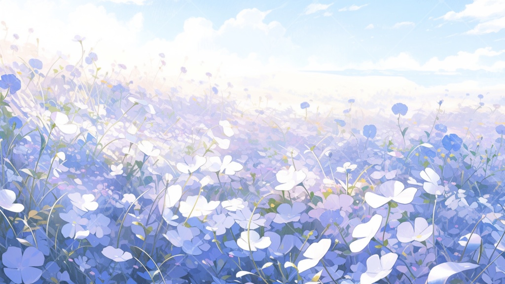 ネモフィラのイラスト背景素材 5枚セット