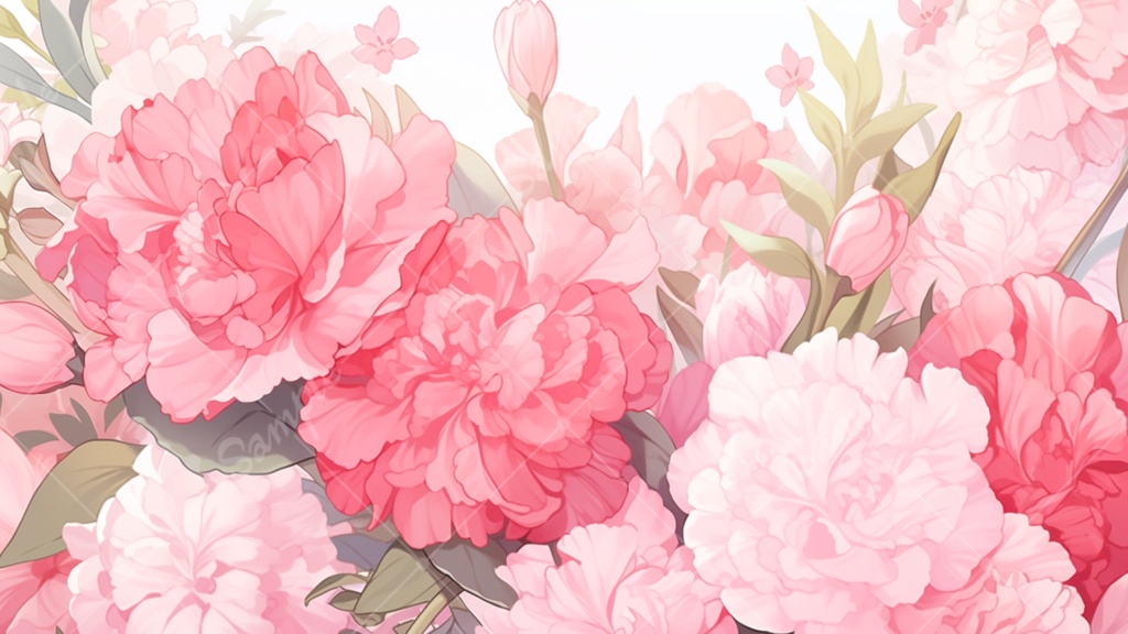 カーネーションのイラスト背景素材 5枚セット
