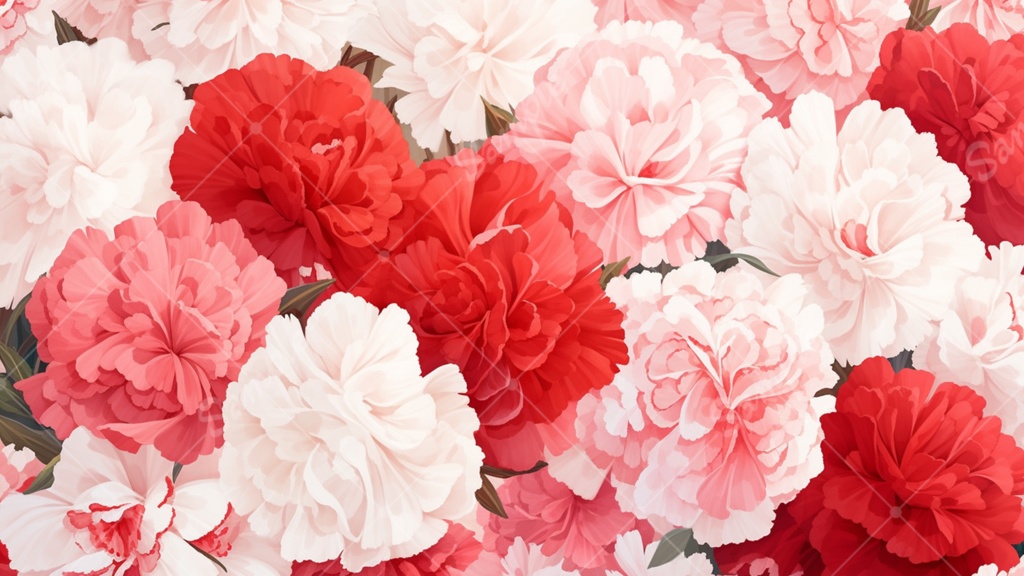 カーネーションのイラスト背景素材 5枚セット