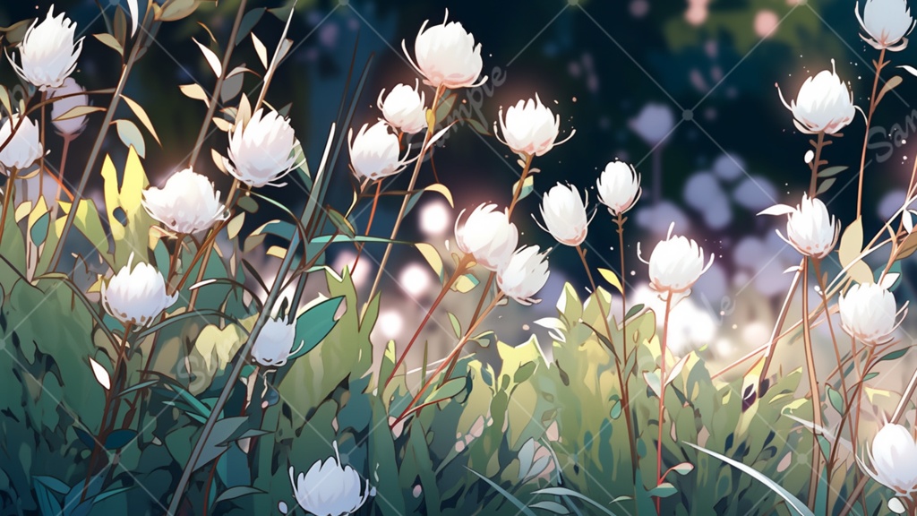 綿菅のイラスト背景素材 5枚セット