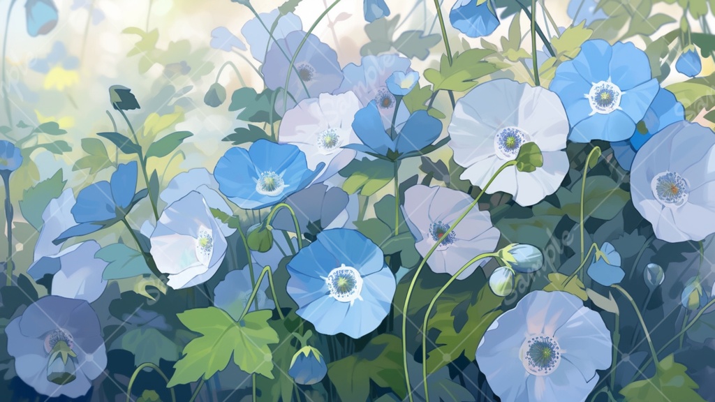 メコノプシスのイラスト背景素材 5枚セット