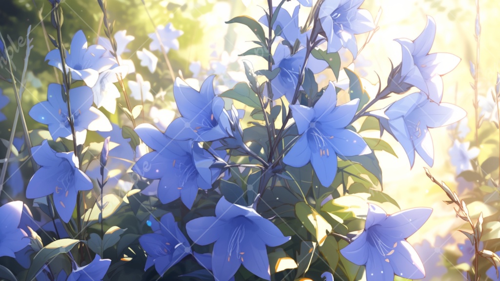 桔梗のイラスト背景素材 5枚セット