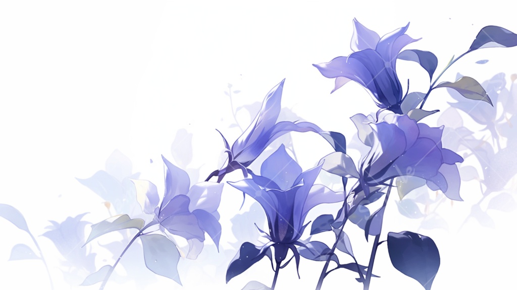 桔梗のイラスト背景素材 5枚セット