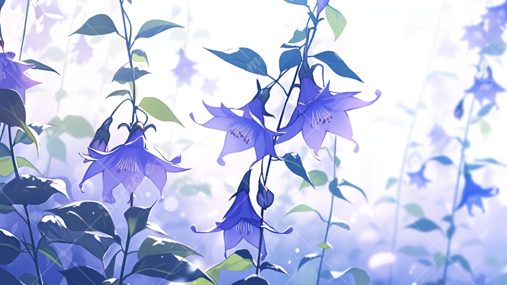 桔梗のイラスト背景素材 5枚セット