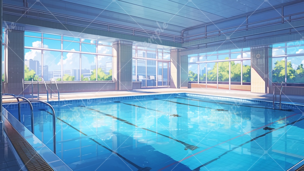 プールのイラスト背景素材 5枚セット