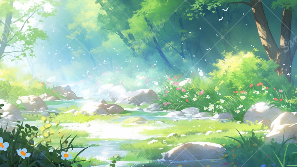 爽やかなイラスト背景素材 5枚セット