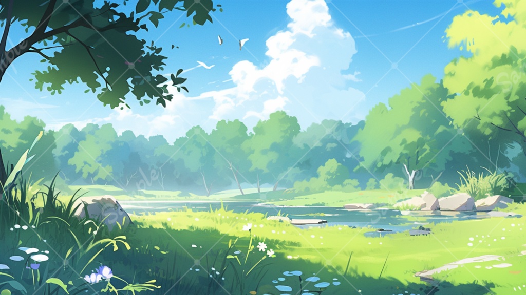 爽やかなイラスト背景素材 5枚セット