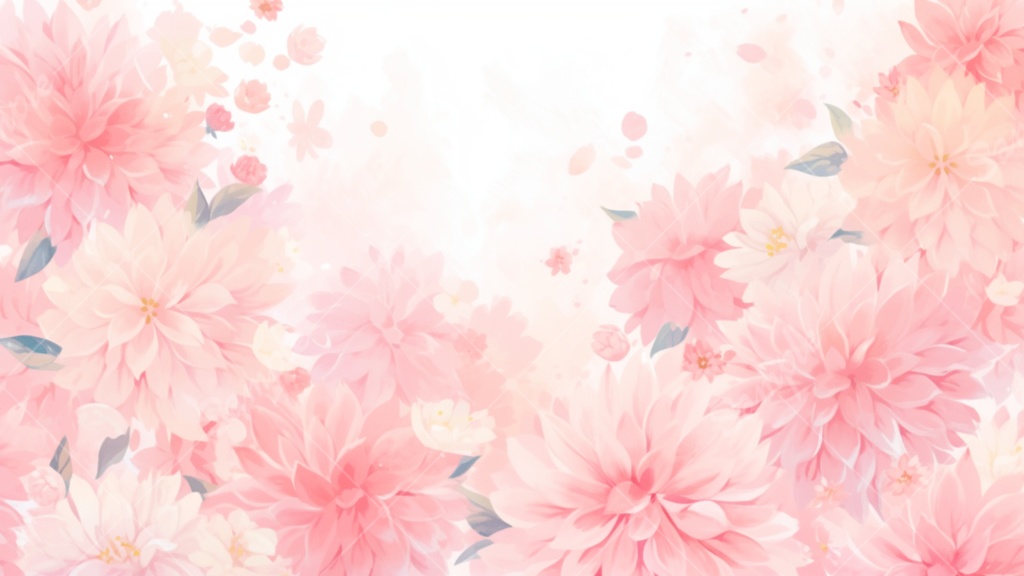 ダリアのイラスト背景素材 5枚セット