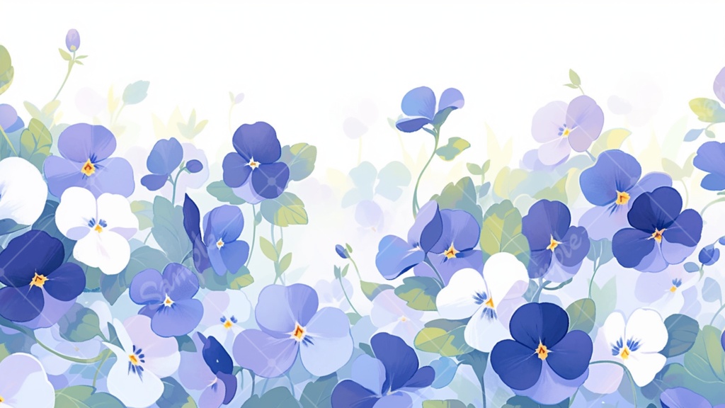 パンジーのイラスト背景素材 5枚セット