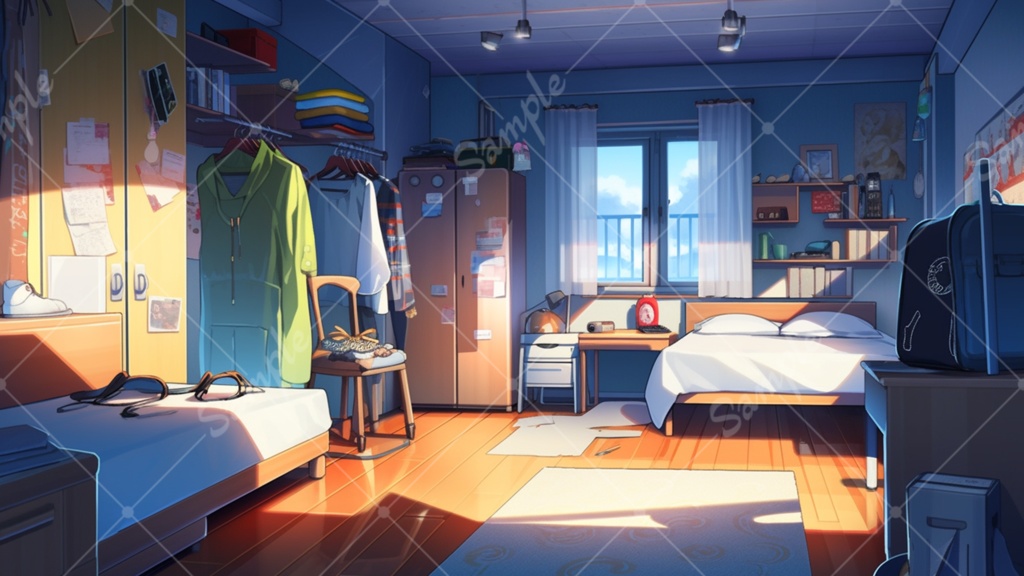 男の子の部屋 イラスト背景素材 5枚セット