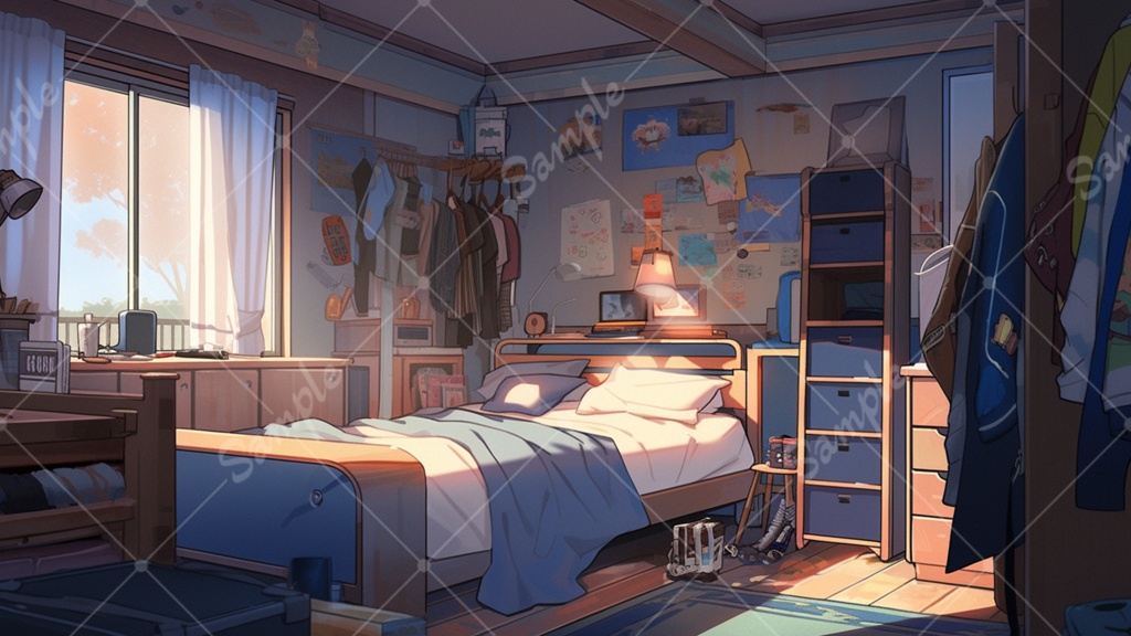 男の子の部屋 イラスト背景素材 5枚セット