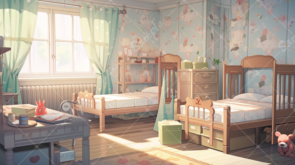 子ども部屋の背景素材 5枚セット