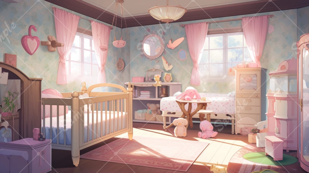 子ども部屋の背景素材 5枚セット