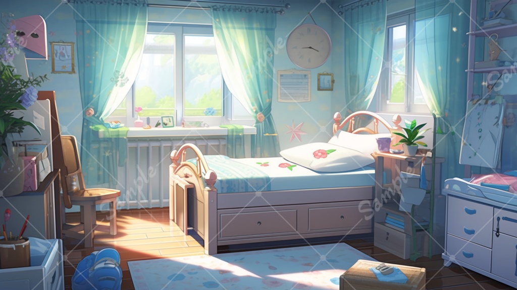 子ども部屋の背景素材 5枚セット