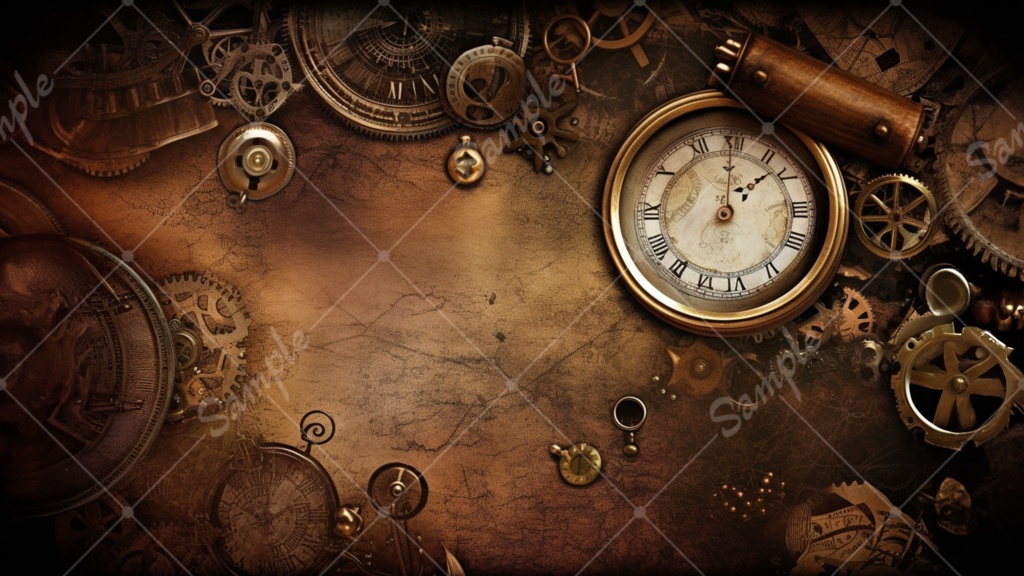 時計と歯車のイラスト背景素材 5枚セット