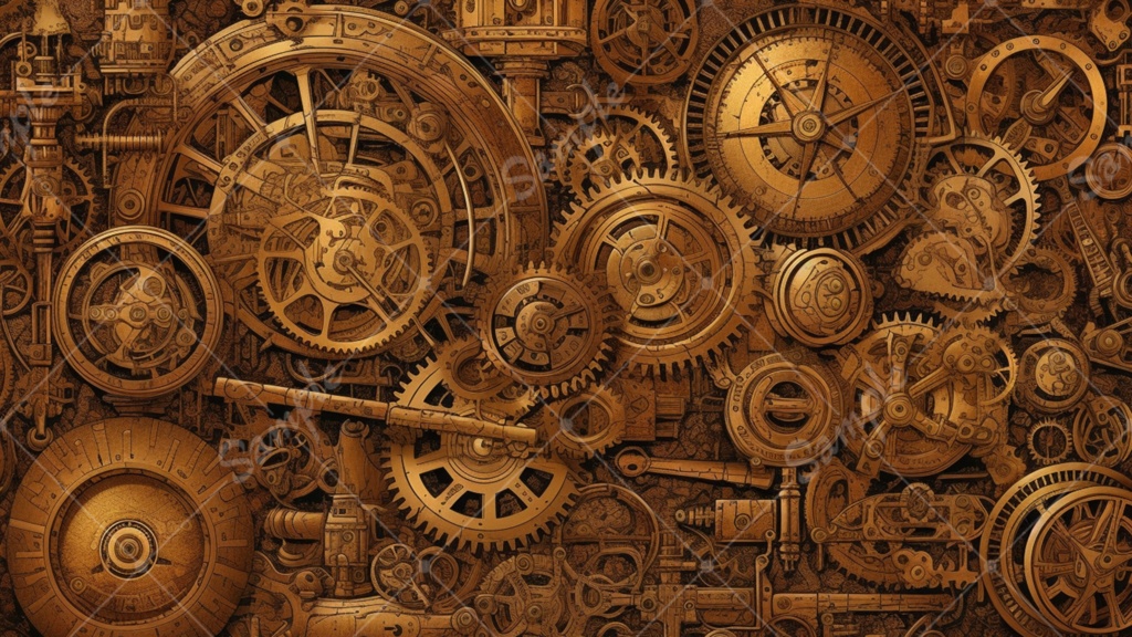 時計と歯車のイラスト背景素材 5枚セット