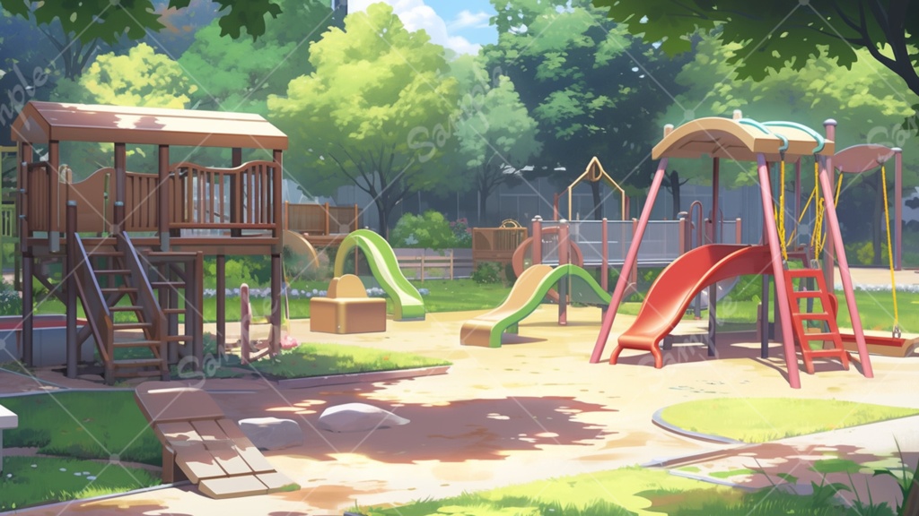 公園のイラスト背景素材 5枚セット