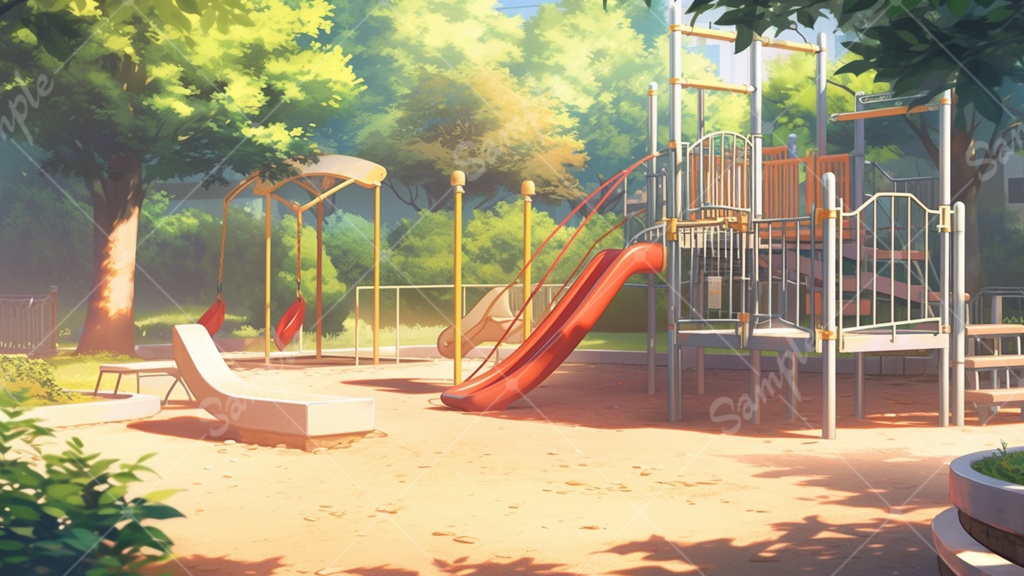 公園のイラスト背景素材 5枚セット