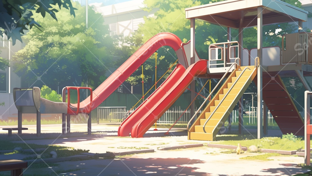 公園のイラスト背景素材 5枚セット