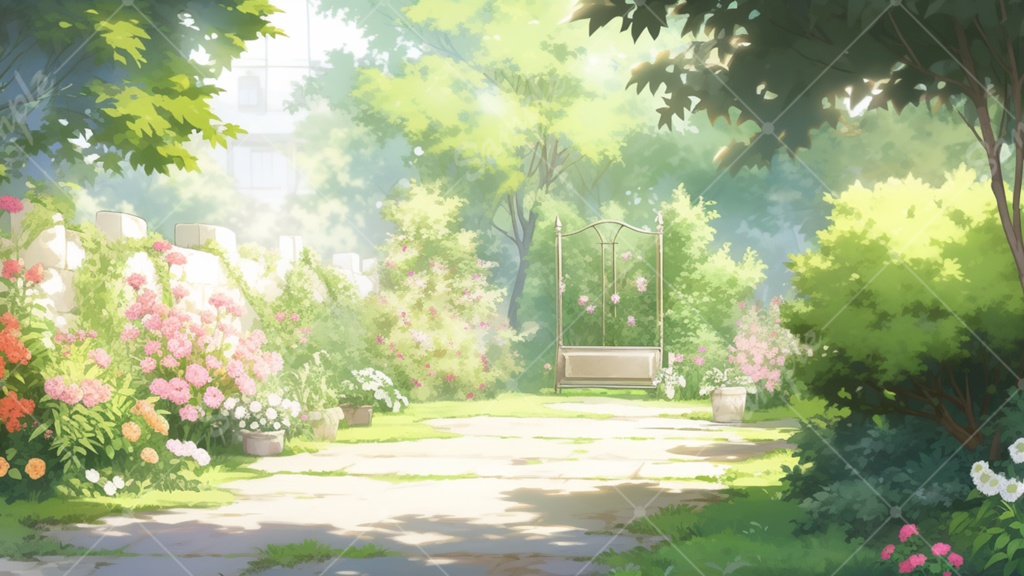 ガーデンのイラスト背景素材 5枚セット