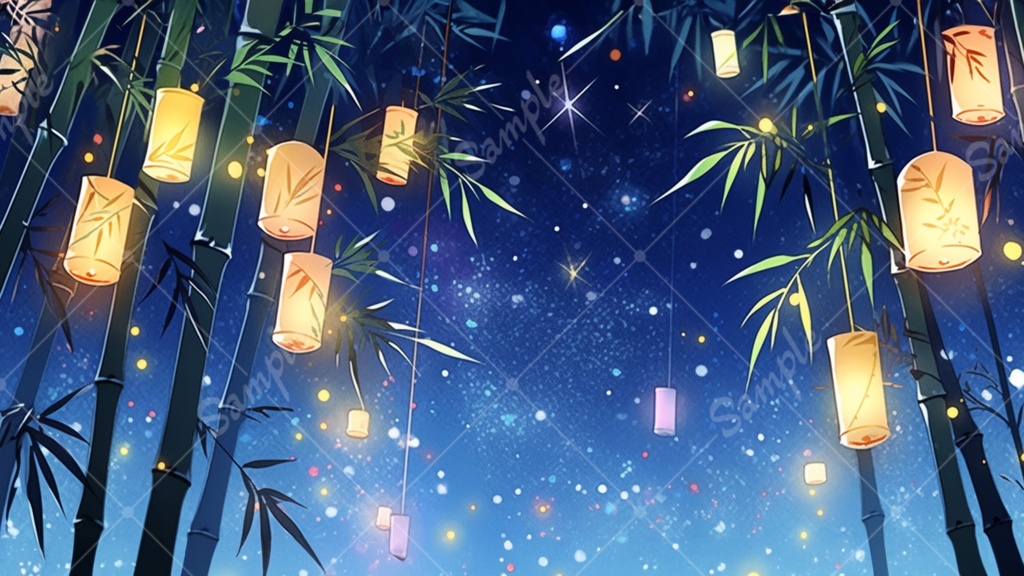 七夕のイラスト背景素材 5枚セット