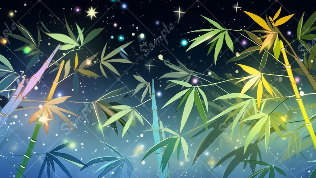 七夕のイラスト背景素材 5枚セット