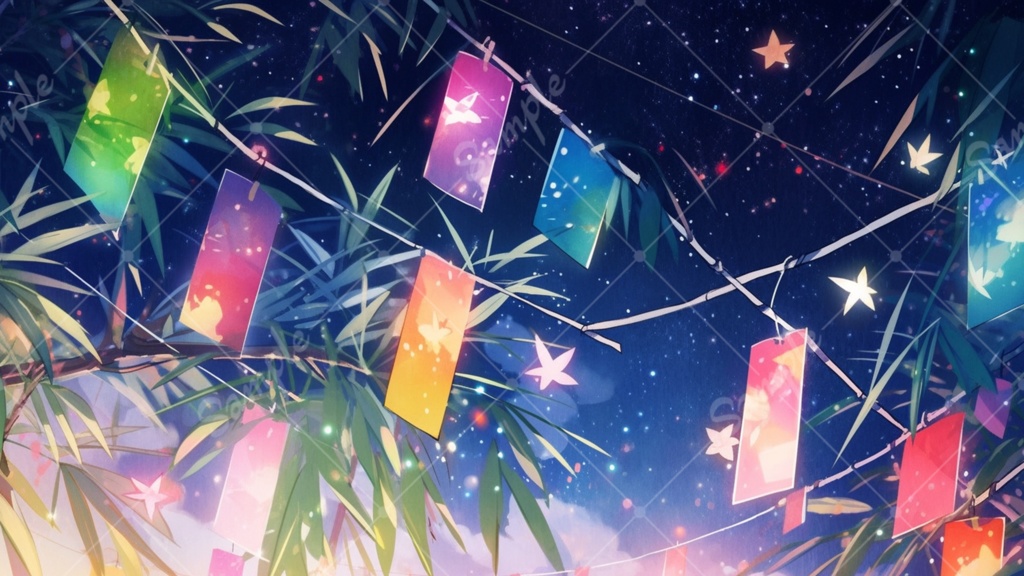 七夕のイラスト背景素材 5枚セット