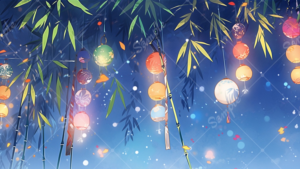 七夕のイラスト背景素材 5枚セット