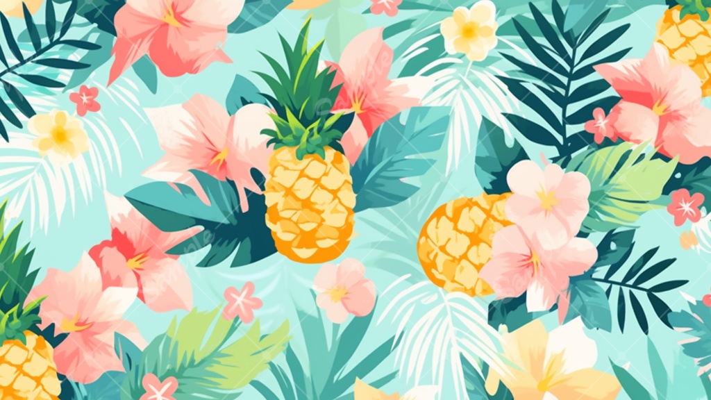 トロピカルなパターン背景のイラスト背景素材 5枚セット